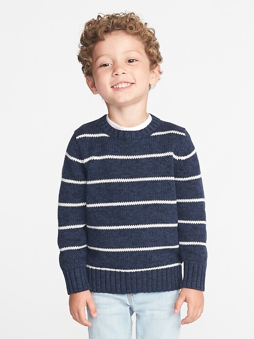 View large product image 1 of 1. Striped Crew-Neck Sweater for Toddler Boys