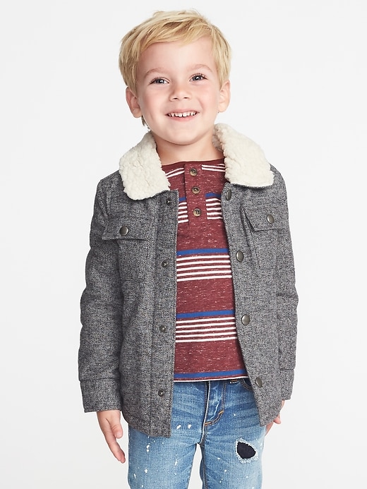 View large product image 1 of 4. Sherpa-Lined Shirt Jacket for Toddler Boys
