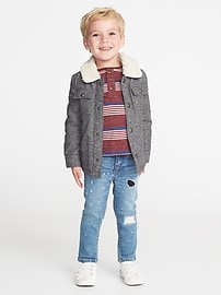 View large product image 3 of 4. Sherpa-Lined Shirt Jacket for Toddler Boys