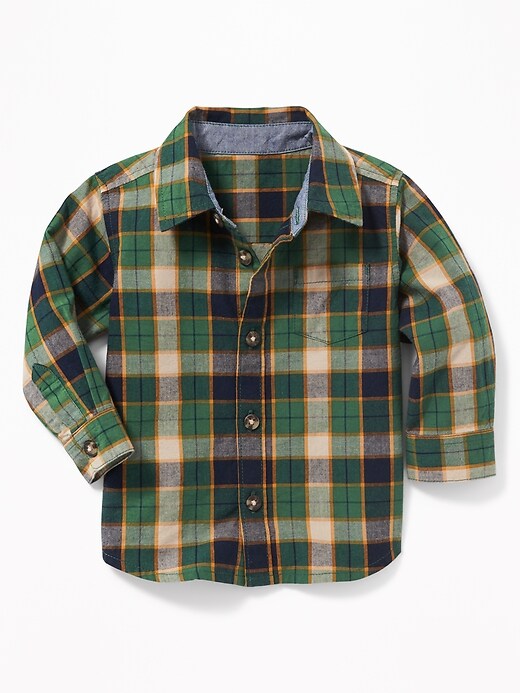 View large product image 1 of 2. Plaid Poplin Shirt for Baby
