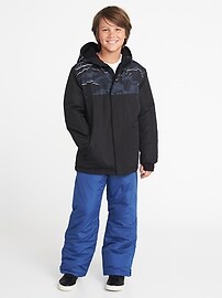 View large product image 3 of 3. Relaxed Water-Resistant Color-Block Snow Jacket for Boys