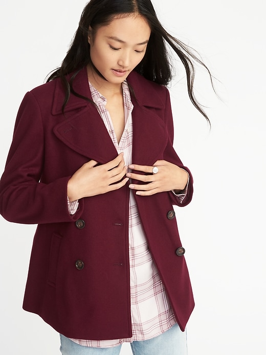 View large product image 1 of 1. Soft-Brushed Peacoat for Women