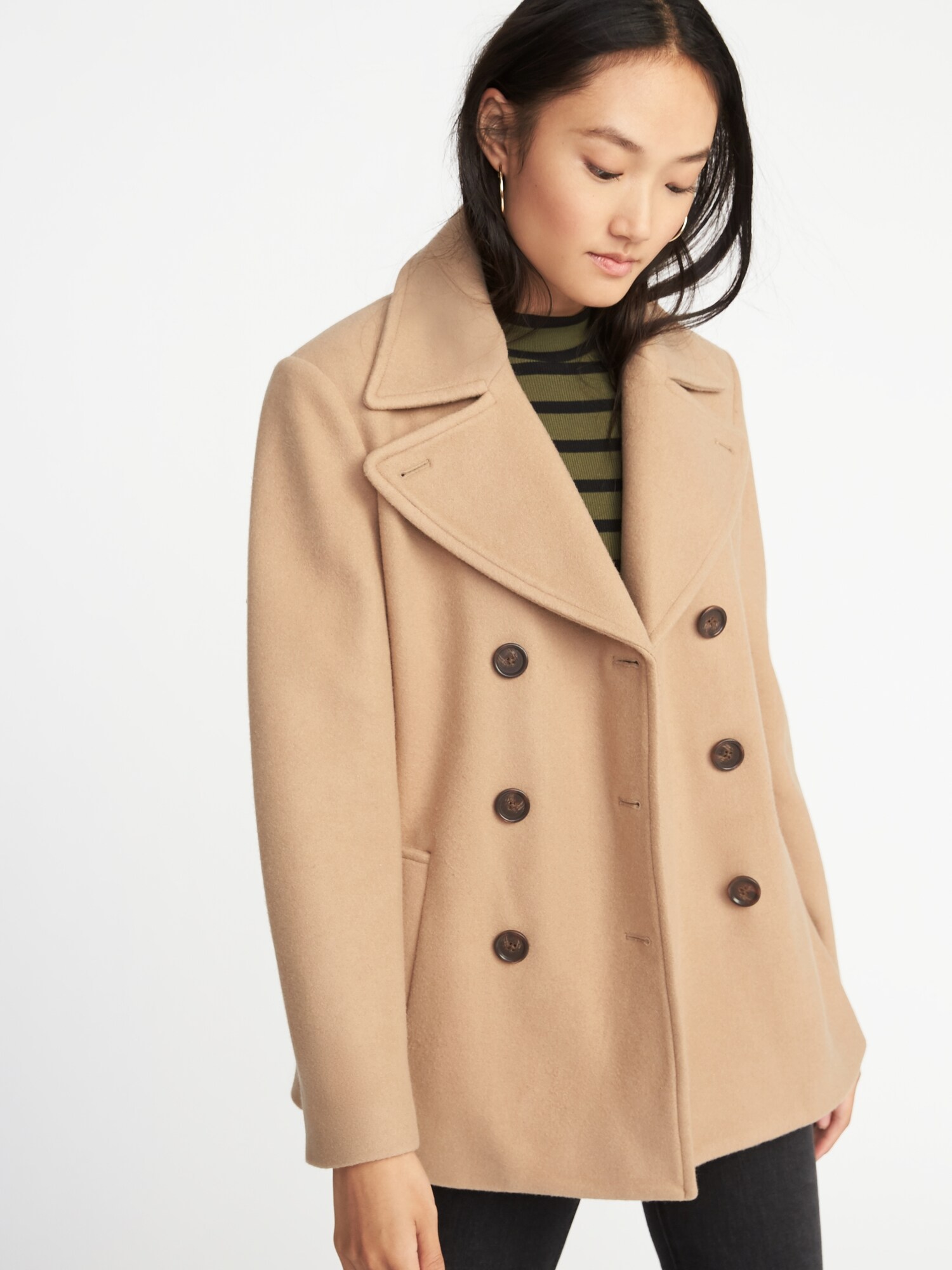 Soft brushed peacoat store old navy