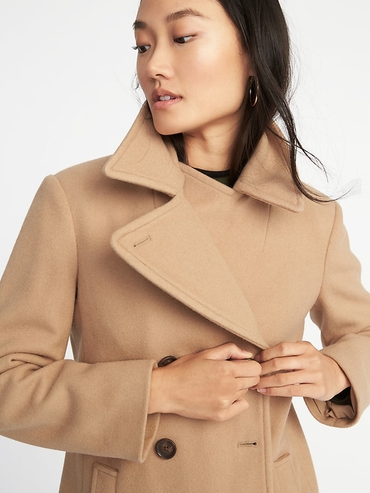 Image number 4 showing, Soft-Brushed Peacoat for Women