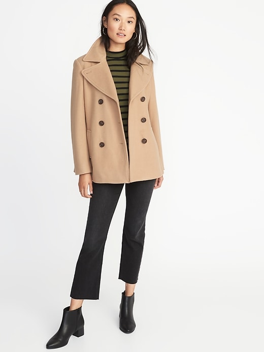 Image number 3 showing, Soft-Brushed Peacoat for Women