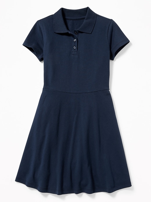 View large product image 1 of 3. Uniform Pique Polo Dress for Girls