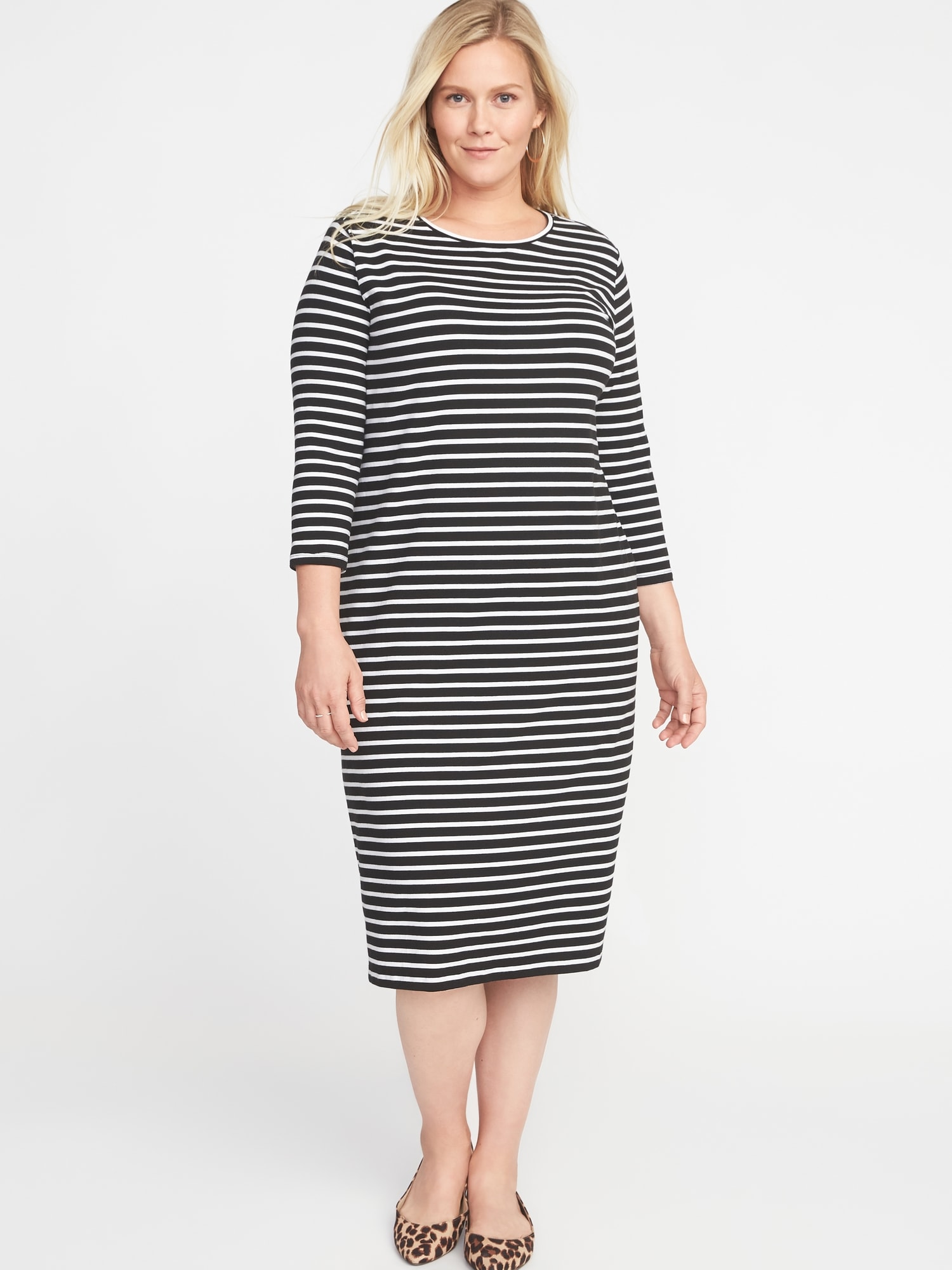 Relaxed Plus-Size Midi Tee Dress | Old Navy