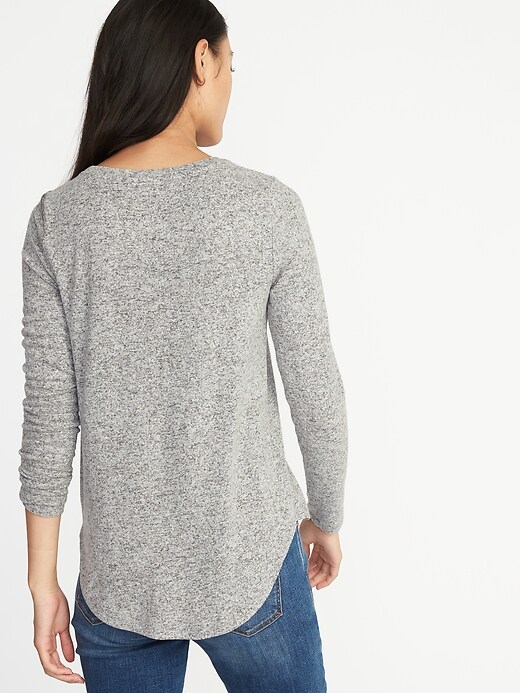 Image number 2 showing, Relaxed Plush-Knit Tee for Women