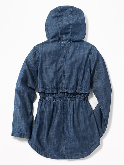 View large product image 2 of 3. Fittted Chambray Field Jacket for Girls