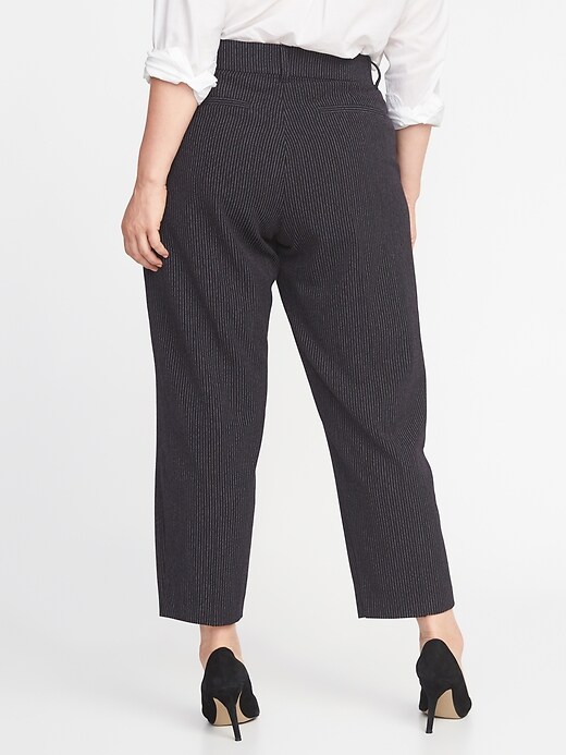 Image number 2 showing, Mid-Rise Secret-Slim Pockets + Waistband Plus-Size Pinstriped Harper Pants