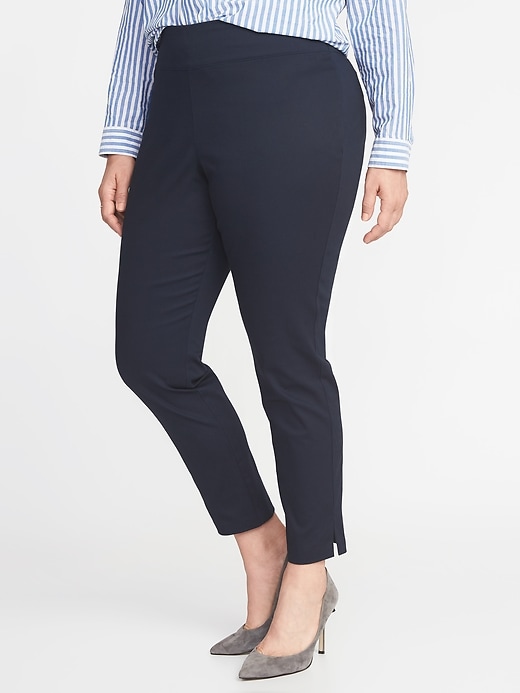 High-Waisted Side-Zip Plus-Size Pants