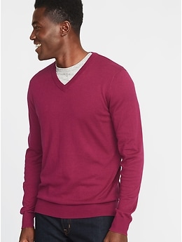 Burgundy v clearance neck sweater mens