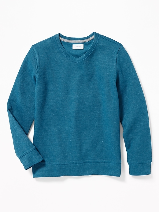 View large product image 1 of 1. French-Rib V-Neck Sweater for Boys