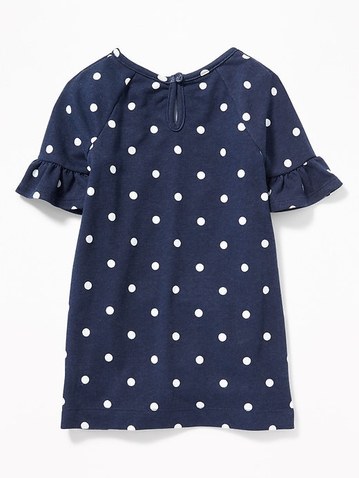 View large product image 2 of 3. French Terry Ruffle-Sleeve Shift Dress for Toddler Girls