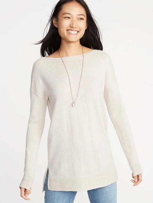 View large product image 1 of 1. Classic Boat-Neck Sweater for Women