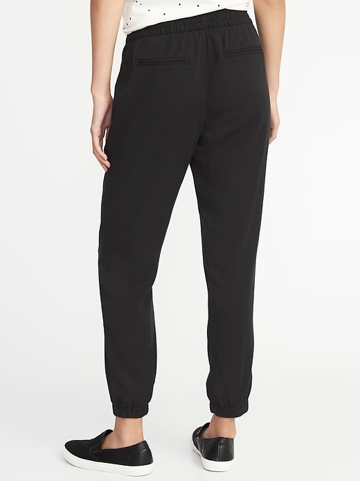 View large product image 2 of 2. Mid-Rise Soft Twill Utility Joggers for Women