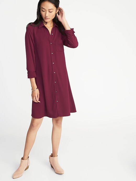 Image number 1 showing, Swing Shirt Dress for Women