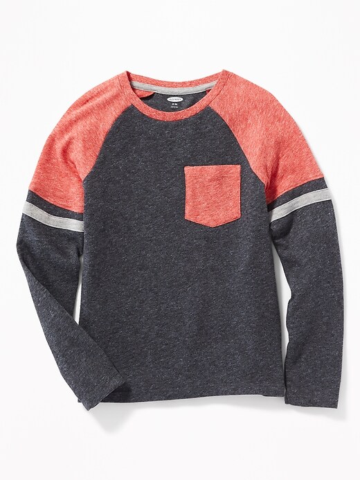Color-Blocked Sweater-Knit Pocket Tee For Boys | Old Navy