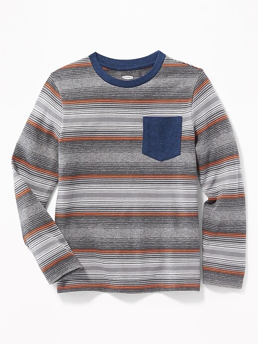 View large product image 1 of 1. Striped Sweater-Knit Pocket Tee For Boys