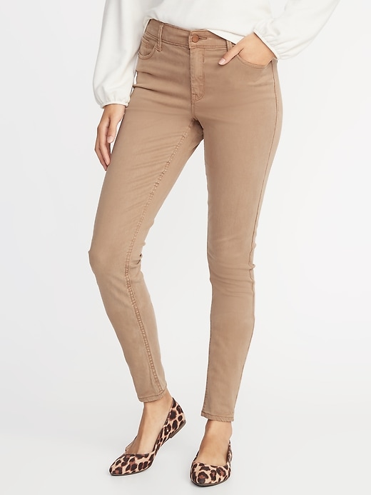 View large product image 1 of 2. Mid-Rise Sateen Rockstar Super Skinny Jeans for Women