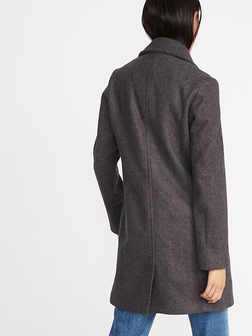 Image number 2 showing, Long Soft-Brushed Peacoat for Women