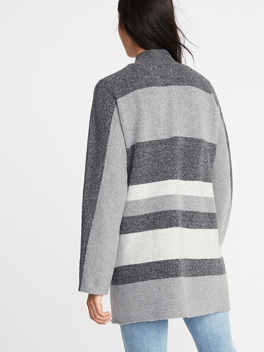 Image number 2 showing, Striped Open-Front Sweater for Women