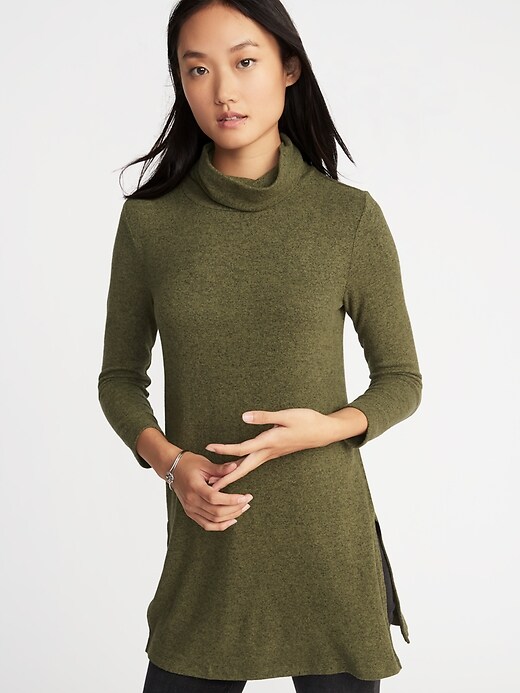Image number 1 showing, Plush-Knit Turtleneck Tunic for Women