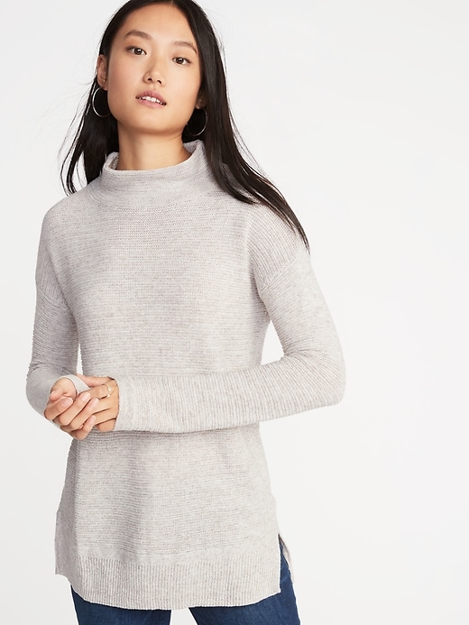 View large product image 1 of 1. Textured-Stitch Turtleneck Sweater for Women