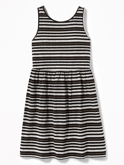 View large product image 1 of 1. Printed Jersey Fit & Flare V-Back Dress for Girls