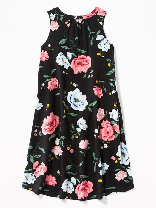 View large product image 2 of 3. Sleeveless Floral Hi-Lo Dress for Girls
