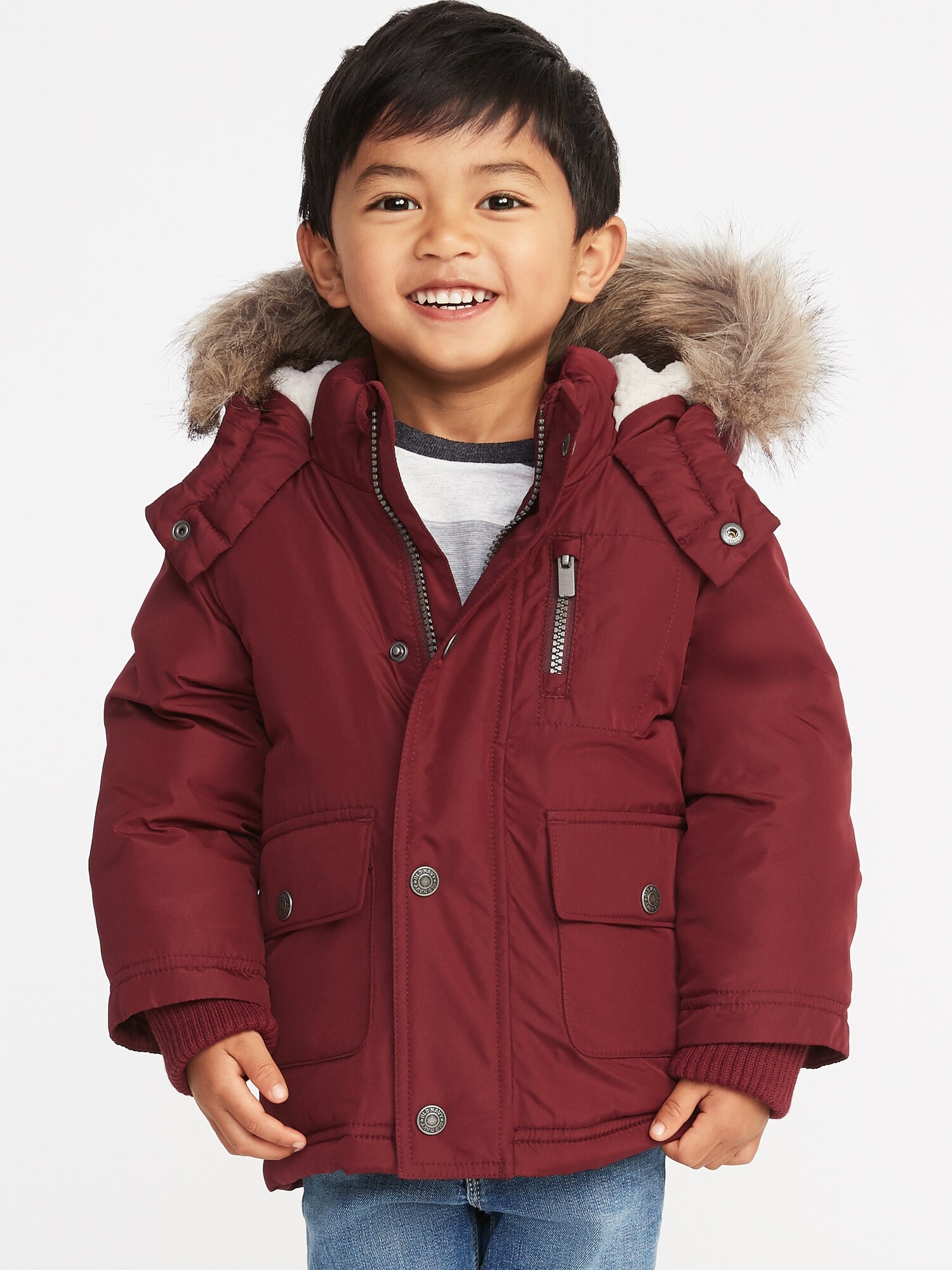 Hooded Faux-Fur Trim Snow Jacket for Toddler Boys | Old Navy