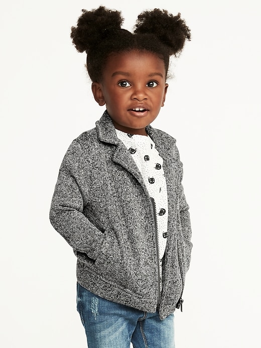 View large product image 1 of 4. Fleece-Knit Moto Jacket for Toddler Girls