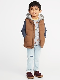 View large product image 3 of 4. Hooded Quilted Vest for Toddler Boys