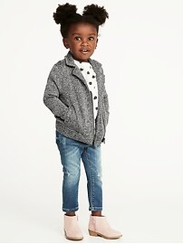 View large product image 3 of 4. Fleece-Knit Moto Jacket for Toddler Girls