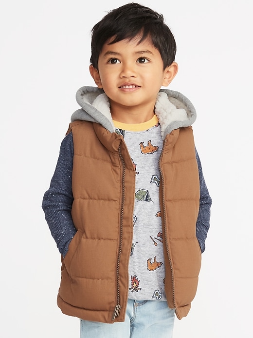 View large product image 1 of 4. Hooded Quilted Vest for Toddler Boys