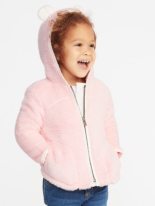 View large product image 1 of 1. Micro Fleece Critter Zip Hoodie for Toddler Girls
