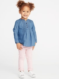View large product image 3 of 4. Chambray Pintuck Tunic for Toddler Girls