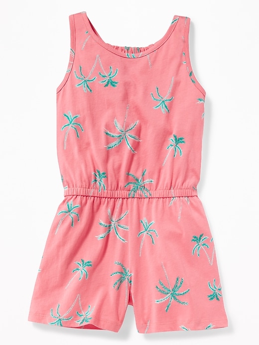Printed Jersey Racerback Romper for Girls | Old Navy