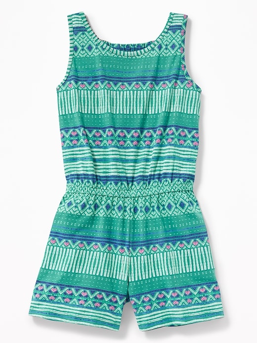 Printed Jersey Racerback Romper for Girls | Old Navy
