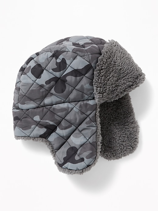 View large product image 1 of 1. Quilted Sherpa-Lined Trapper Hat For Boys
