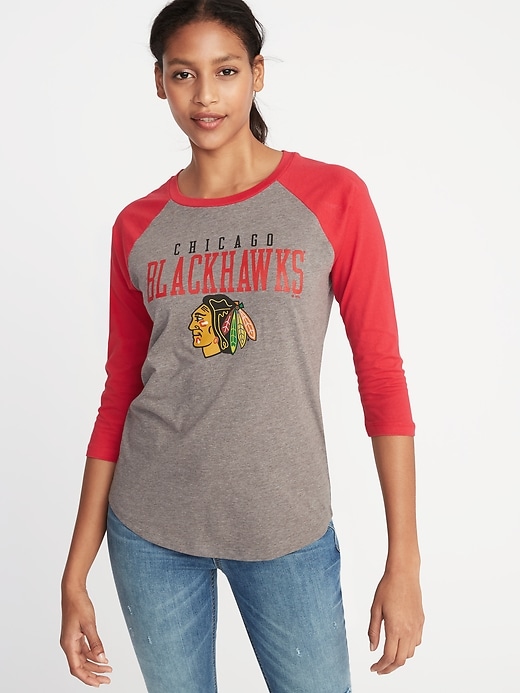 View large product image 1 of 1. NHL&#174 Team-Graphic Raglan Tee for Women