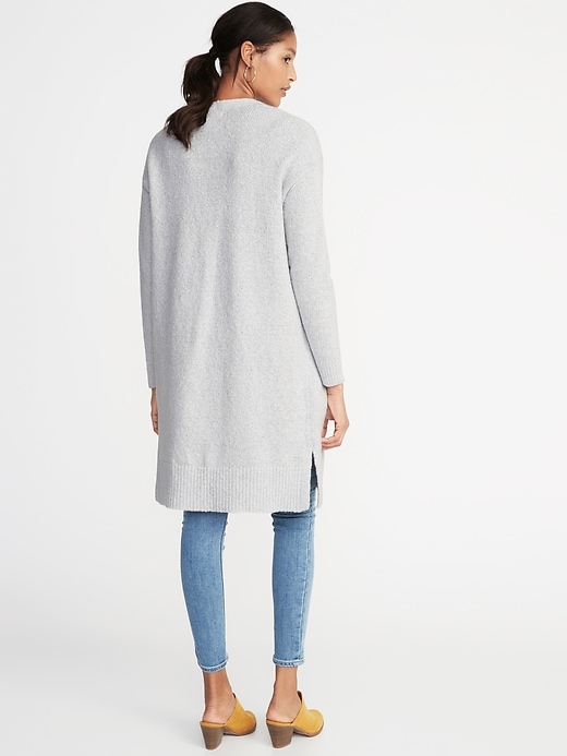 Image number 2 showing, Super-Long Open-Front Heavyweight Sweater for Women