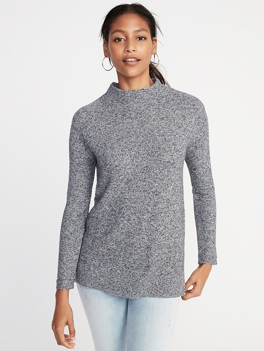 View large product image 1 of 1. Textured-Stitch Turtleneck Sweater for Women