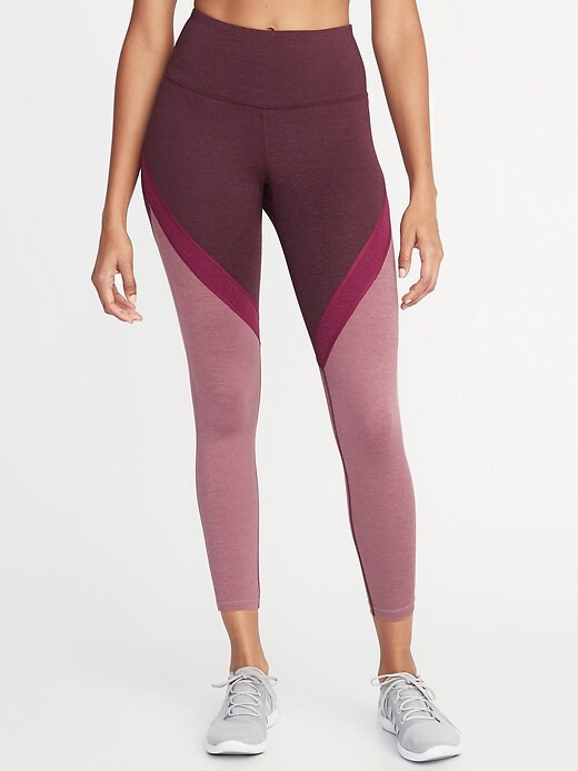 View large product image 1 of 2. High-Rise Elevate Color-Blocked 7/8-Length Compression Leggings for Women