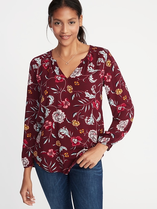 Relaxed Floral-Print Blouse for Women | Old Navy