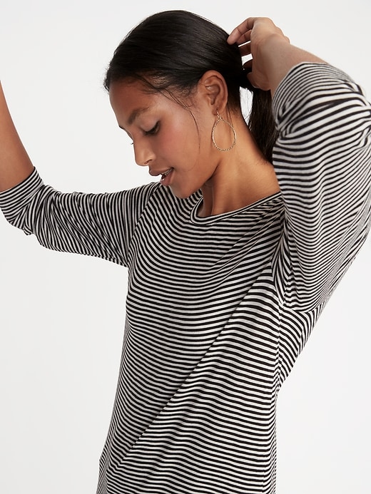 Image number 4 showing, Luxe Long & Lean Striped Tunic for Women