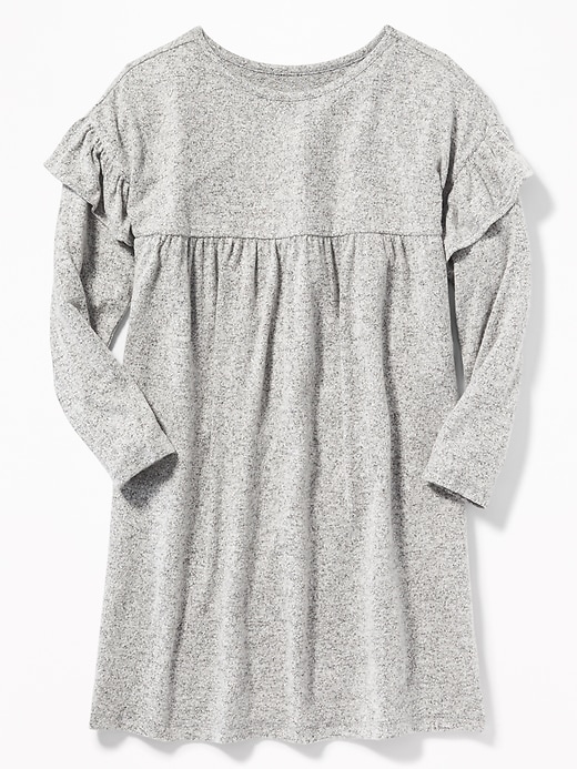 View large product image 1 of 3. Plush-Knit Ruffle-Trim Swing Dress for Girls