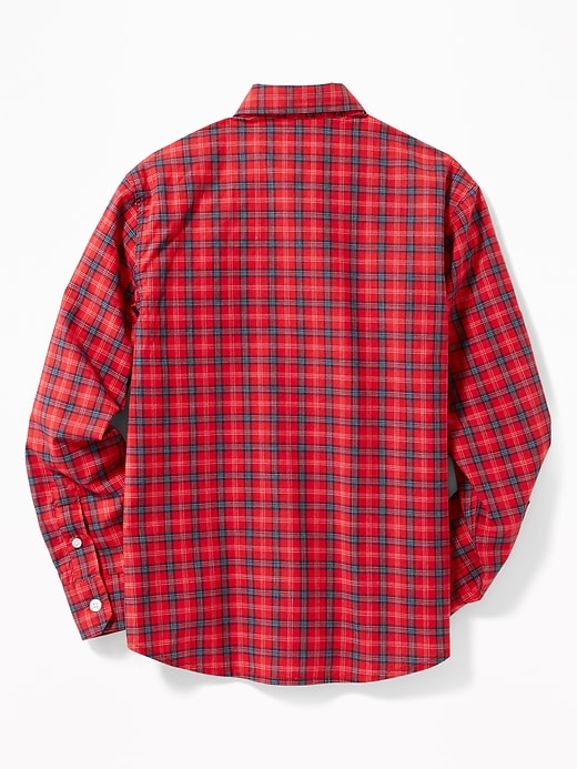 View large product image 2 of 3. Plaid Built-In Flex Classic Shirt For Boys