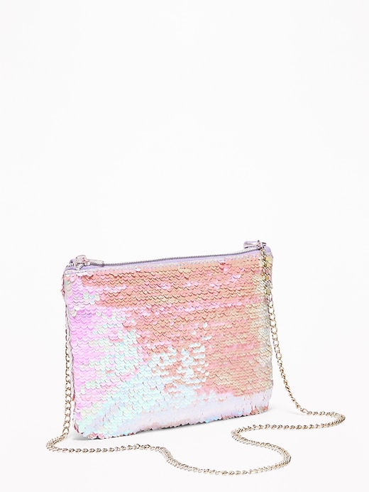 View large product image 1 of 2. Flip-Sequin Zip-Top Purse for Girls