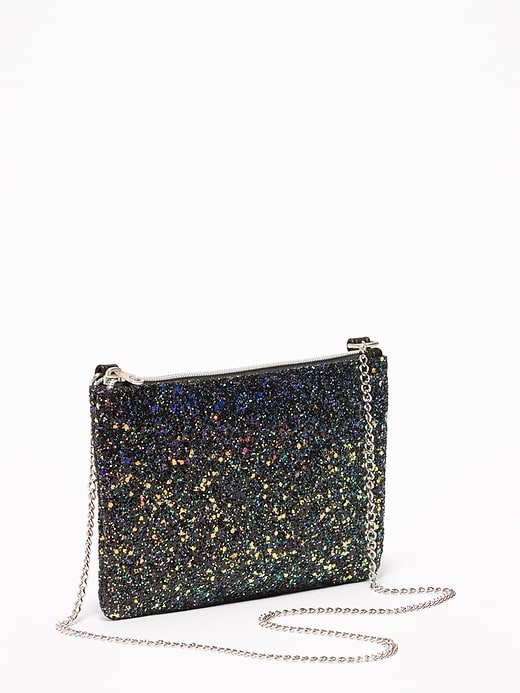 View large product image 1 of 1. Glitter Zip-Top Purse for Girls